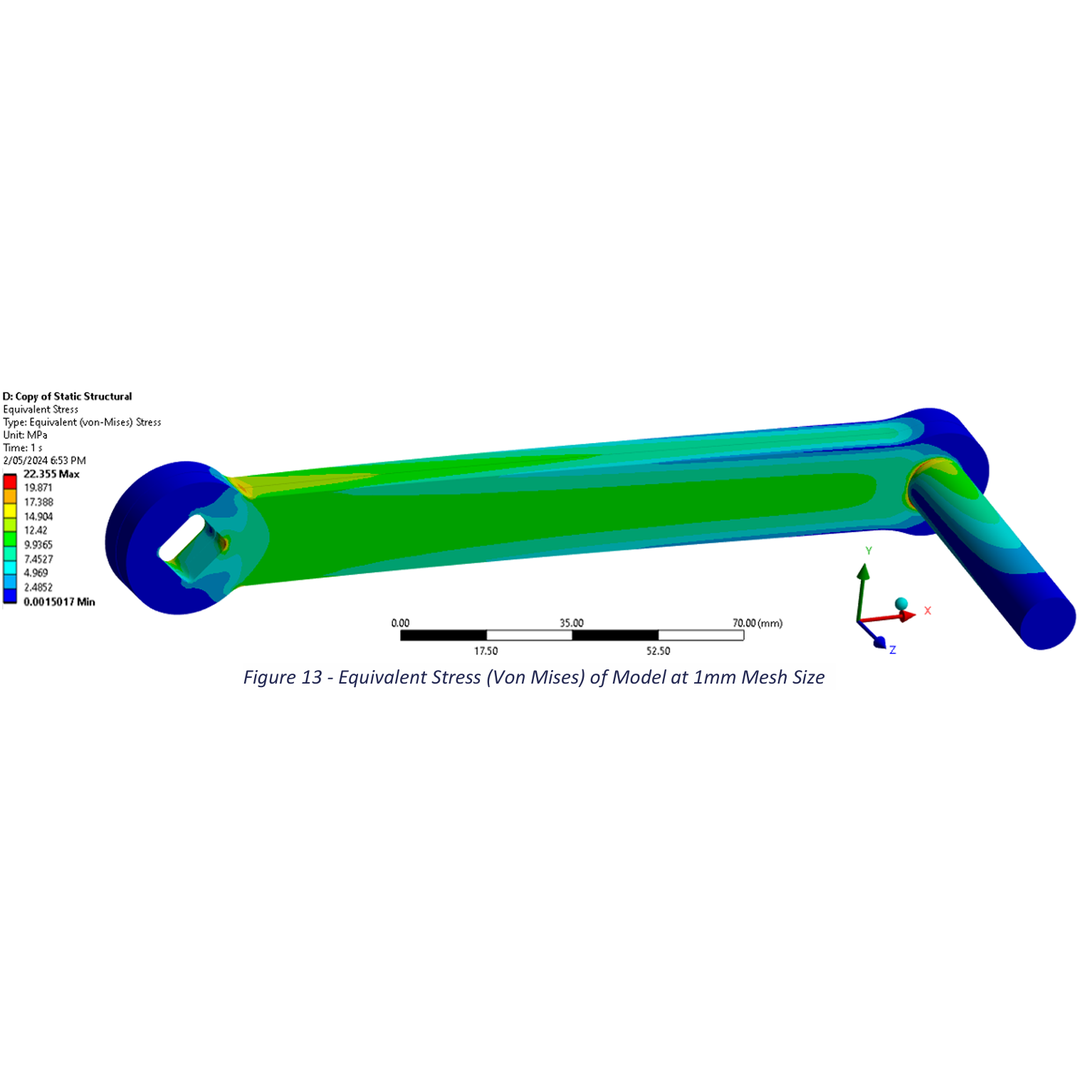 Bike Crank Finite Element Stress Analysis